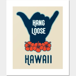 Hang Loose Hawaii Shaka Tropical non-distressed Posters and Art